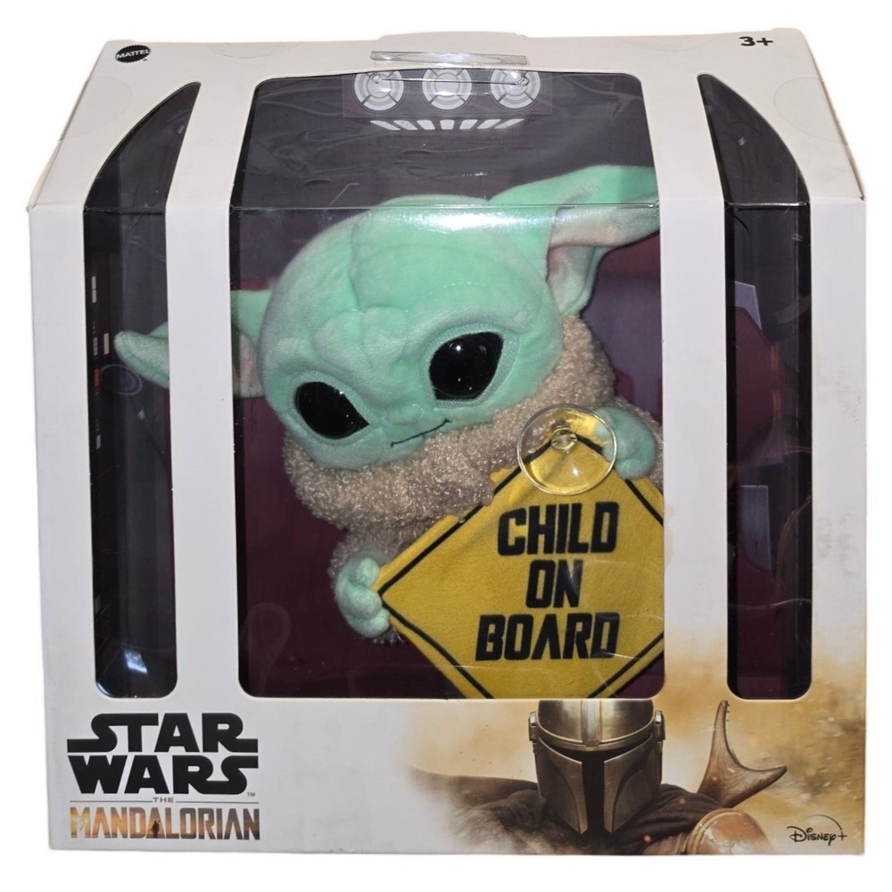 Star Wars Mandalorian Grogu The Child On Board Plush Car Sign Vehicle Accessory